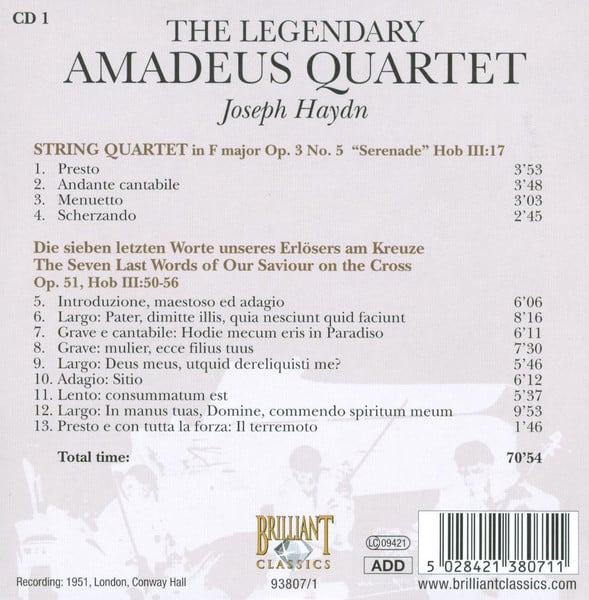 Joseph Haydn • Franz Schubert • Johannes Brahms / Amadeus-Quartett-3