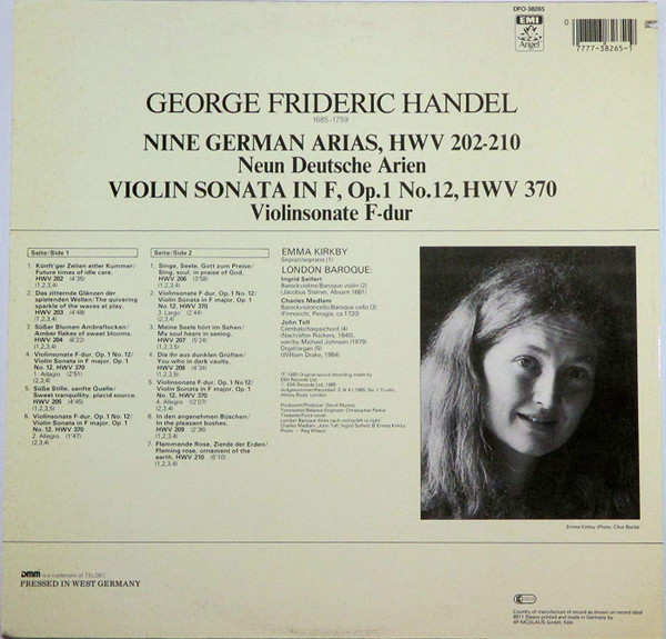 Georg Friedrich Händel, Emma Kirkby, London Baroque-1