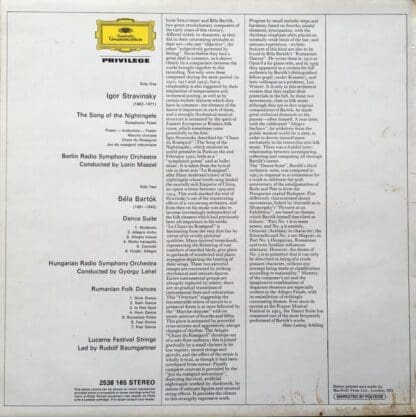 Song Of The Nightingale / Dance Suite / Rumanian Dances LP (UK):Stravinsky - Image 2