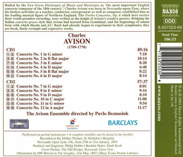 Charles Avison – The Avison Ensemble, Pavlo Beznosiuk-1