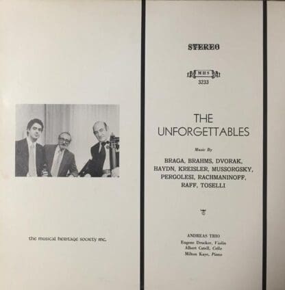 The Unforgettables LP (US):Andreas Trio