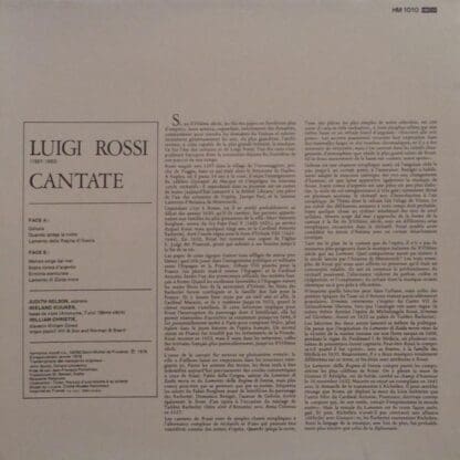 Cantate LP (FRA 1979):Luigi Rossi - Image 2