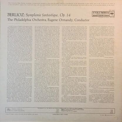 Symphonie Fantastique, Op. 14 LP (US 1961):Berlioz - Image 2