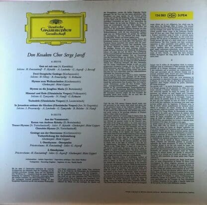 Geistliche Chormusik Aus Russland LP (GER 1966):Serge Jaroff & His Don Cossacks - Image 2