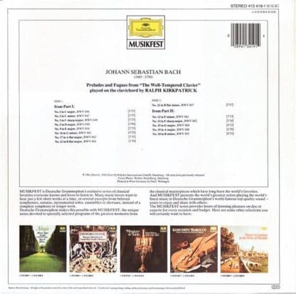 The Well-Tempered Clavichord - Preludes And Fugues By J. S. Bach LP (GER):Bach - Image 2