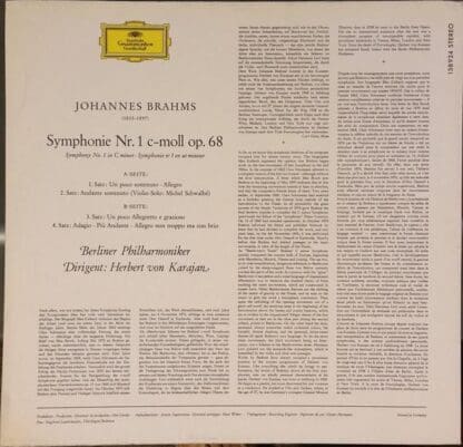 Symphonie Nr. 1 C-Moll Op. 68 LP (GER):Brahms - Image 2