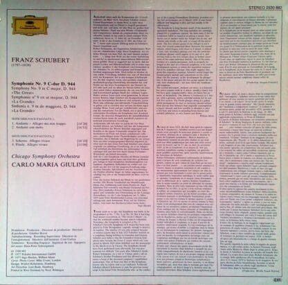 Symphonie Nr. 9 LP (GER 1977):Franz Schubert - Image 2