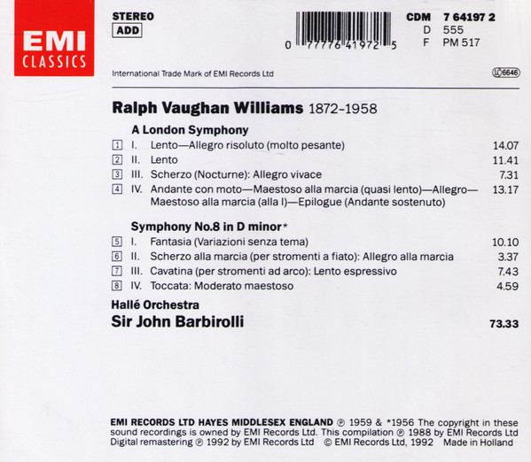 Ralph Vaughan Williams - Hallé Orchestra, Sir John Barbirolli-1