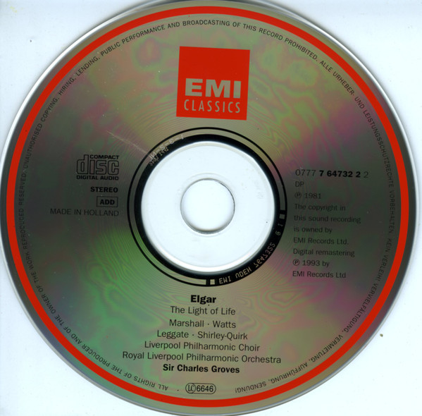 Sir Edward Elgar / Margaret Marshall • Helen Watts • Robin Leggate • John Shirley-Quirk • Royal Liverpool Philharmonic Choir • Royal Liverpool Philharmonic Orchestra • Sir Charles Groves-3