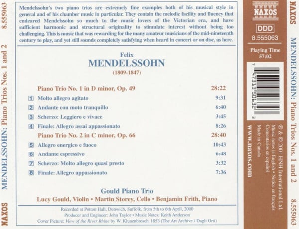 Felix Mendelssohn-Bartholdy, Gould Piano Trio-1