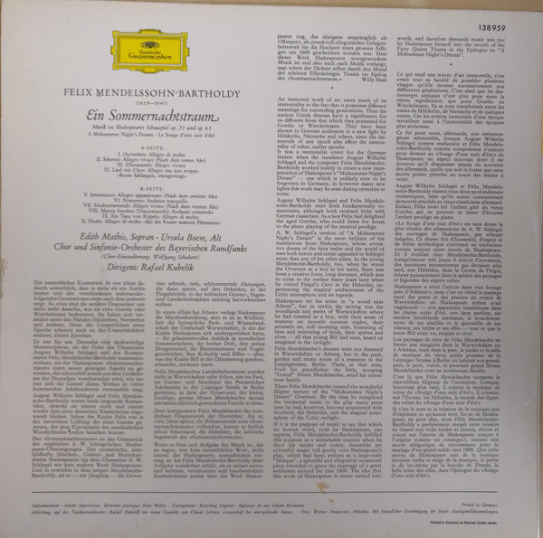 Felix Mendelssohn-Bartholdy - Chor Des Bayerischen Rundfunks und Symphonie-Orchester Des Bayerischen Rundfunks · Rafael Kubelik-1