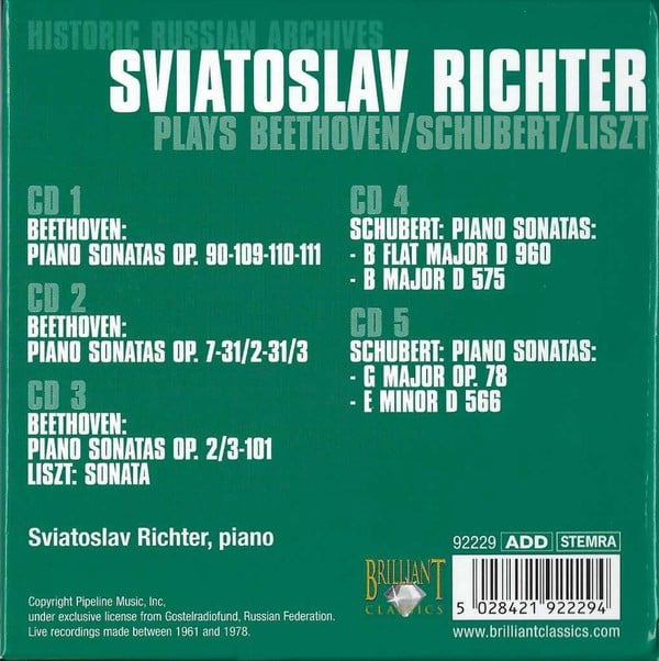 Sviatoslav Richter - Ludwig Van Beethoven / Franz Schubert / Franz Liszt-1