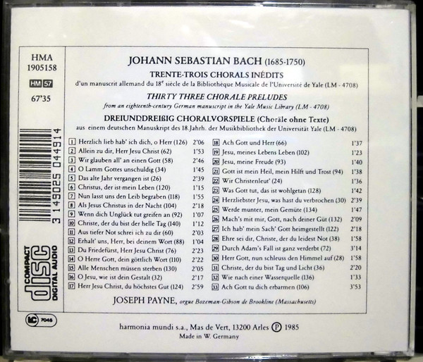 Johann Sebastian Bach, Joseph Payne-1