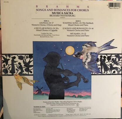 Songs And Romances For Chorus LP (US 1984):Johannes Brahms - Image 2