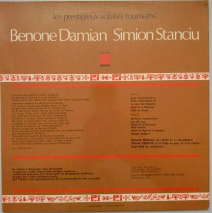Les Prestigieux Solistes Roumains LP (FRA):Benone Damian; Simion Stanciu - Image 2