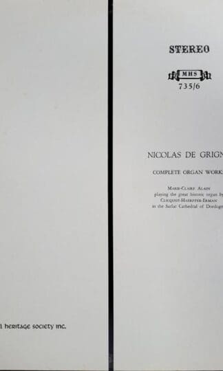 Complete Organ Works 2xLP (US 1966):Nicolas De Grigny