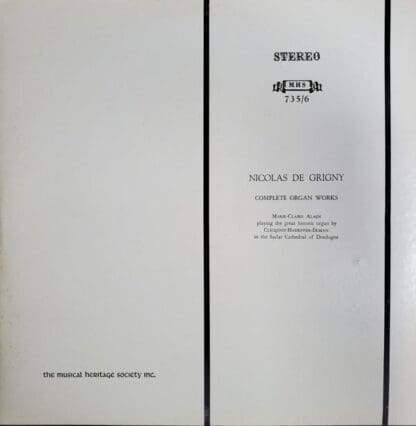 Complete Organ Works 2xLP (US 1966):Nicolas De Grigny