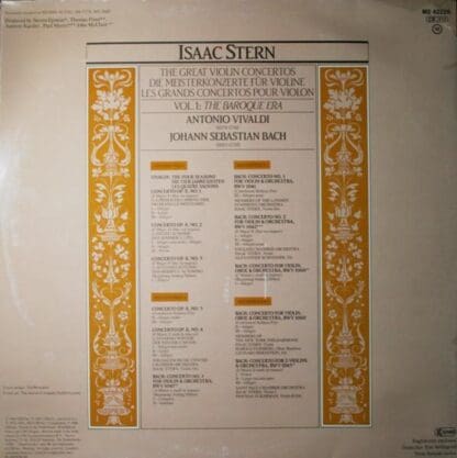 The Great Violin Concertos Vol. 1: The Baroque Era 2xLP (HOL 1986):Isaac Stern - Image 2