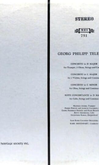 Concertos in D Major, C Major, C Minor / Suite Concertante in D Major LP (US):Georg Philipp Telemann
