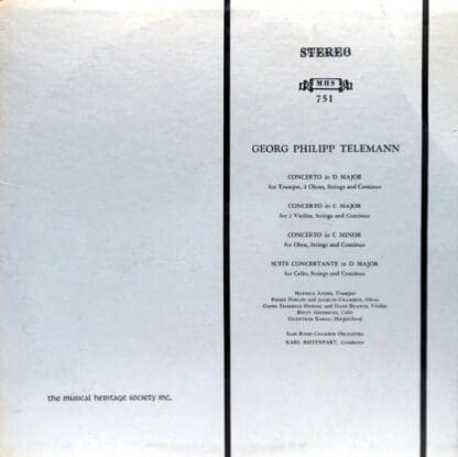 Concertos in D Major, C Major, C Minor / Suite Concertante in D Major LP (US):Georg Philipp Telemann
