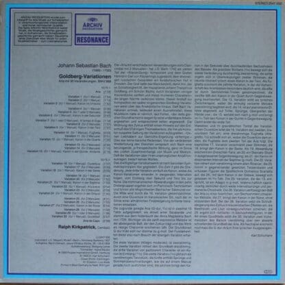 Goldberg-Variationen LP (GER):Johann Sebastian Bach - Image 2