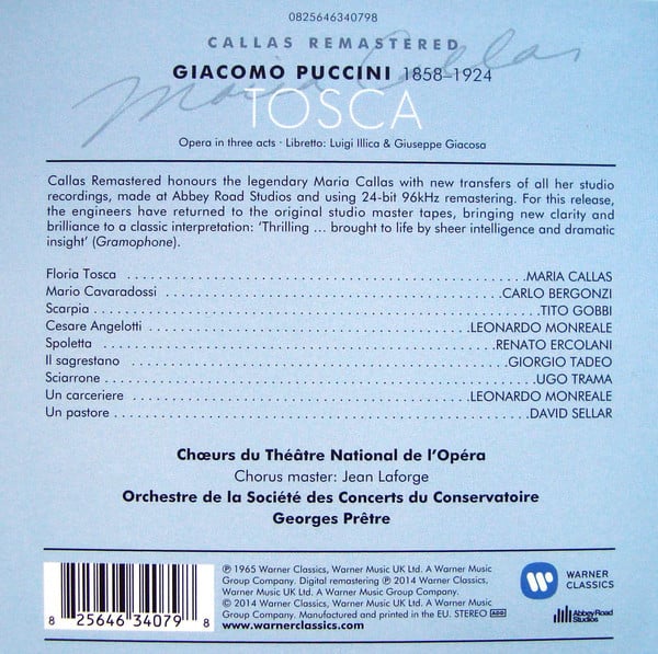 Giacomo Puccini / Maria Callas, Carlo Bergonzi, Tito Gobbi, Georges Prêtre-1