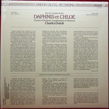 Daphnis Et Chloé LP (US 1981):Maurice Ravel - Image 2