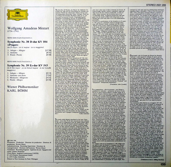 Wolfgang Amadeus Mozart, Wiener Philharmoniker, Karl Böhm-1
