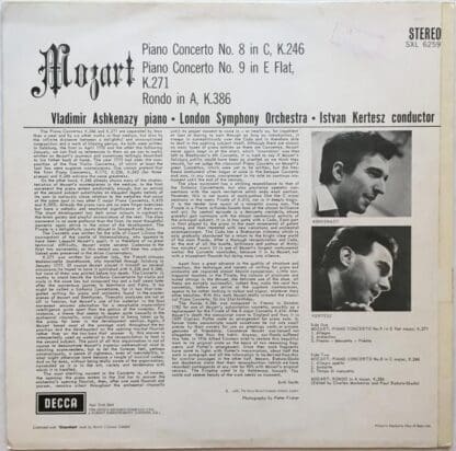 Piano Concerto No. 8 In C Major, K.246 and others LP (UK 1966):Wolfgang Amadeus Mozart - Image 2