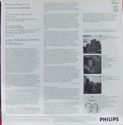 Famous Overtures LP (UK 1977):Franz von Suppé - Image 2