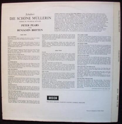 Die Schöne Müllerin LP (UK):Franz Schubert - Image 2