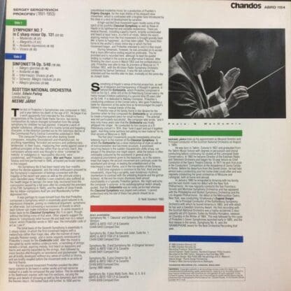 Symphony No.7 In C# Minor Op.131 / Sinfonietta Op.5/48 LP (UK 1986):Sergei Prokofiev - Image 2