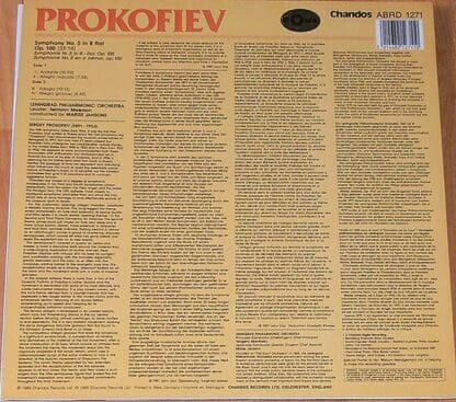 Symphony No. 5 In B Flat Op. 100 LP (UK 1988):Prokofiev - Image 2
