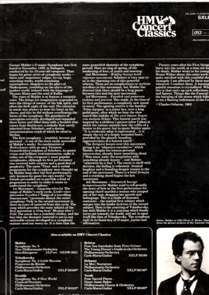 Symphony No. 1 In D LP (UK 1982):Gustav Mahler - Image 2