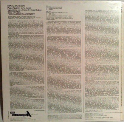 Franz Schmidt, Piano Quintet In G Major, Variations On A Theme By Josef Labor LP (UK 1976):Franz Schmidt - Image 2