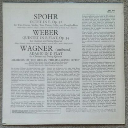 Oktett Op. 32, Klarinetenquintett Op. 34, Adagio Für Klarinette Und Streicher LP (UK 1968):Louis Spohr - Image 2