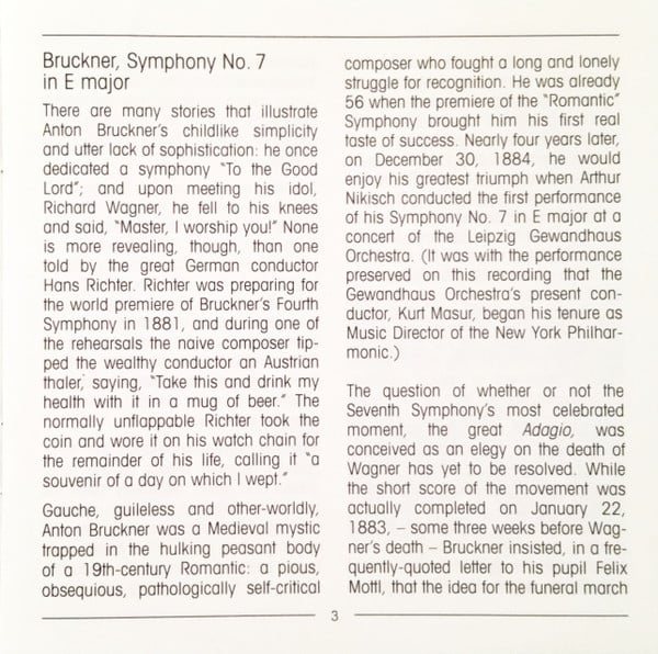 Anton Bruckner, Kurt Masur · New York Philharmonic-4