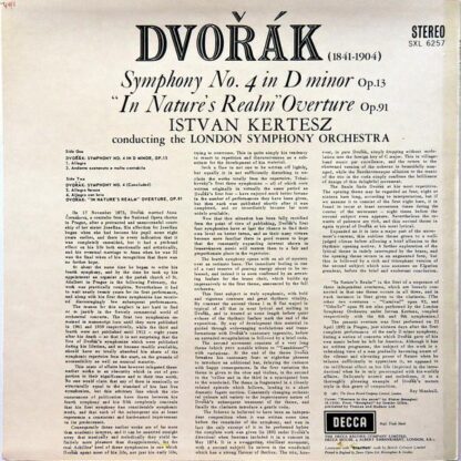 Dvořák: Symphony No. 4 In D Minor / "In Nature's Realm" LP (UK):Dvořák - Image 2
