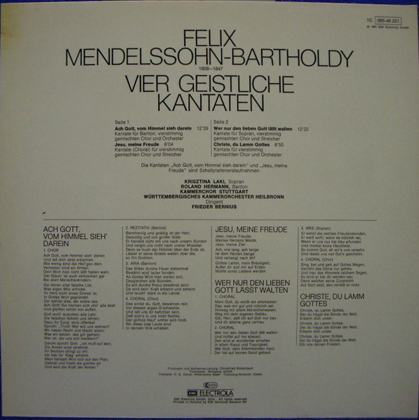 Felix Mendelssohn-Bartholdy, Krisztina Laki • Roland Hermann, Kammerchor Stuttgart, Württembergisches Kammerorchester, Frieder Bernius-3