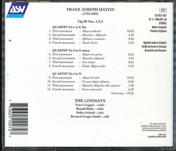 Joseph Haydn, The Lindsays-1