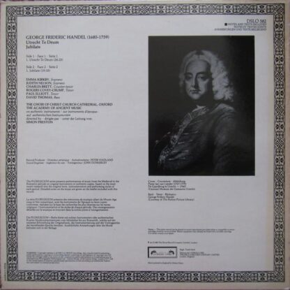 Utrecht Te Deum / Jubilate LP (EU 1980):Georg Friedrich Händel - Image 2