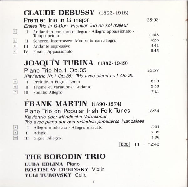 Claude Debussy / Joaquín Turina / Frank Martin (3) - Borodin Trio-3