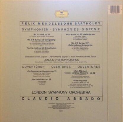 5 Symphonien - Ouvertüren 4xLP BOX (GER 1985):Felix Mendelssohn-Bartholdy - Image 2