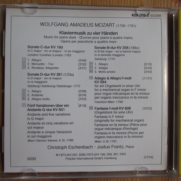 Wolfgang Amadeus Mozart - Christoph Eschenbach, Justus Frantz-3