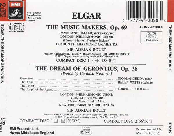 Sir Edward Elgar - Nicolai Gedda · Helen Watts · Robert Lloyd (4) · Janet Baker · London Philharmonic Choir · John Alldis Choir · New Philharmonia Orchestra · London Philharmonic Orchestra · Sir Adrian Boult-2