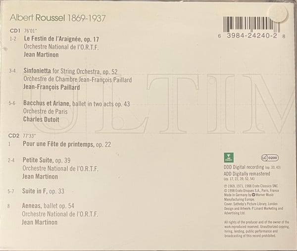 Albert Roussel / Jean Martinon, Charles Dutoit, Orchestre De Paris, Orchestre National De L'ORTF-1