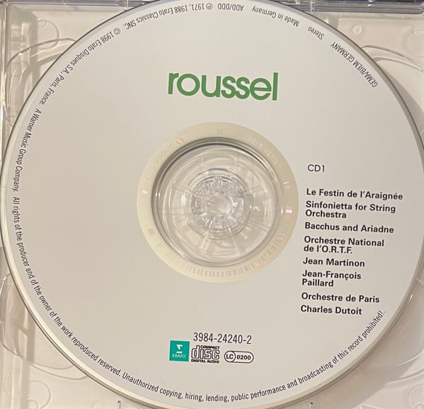 Albert Roussel / Jean Martinon, Charles Dutoit, Orchestre De Paris, Orchestre National De L'ORTF-2