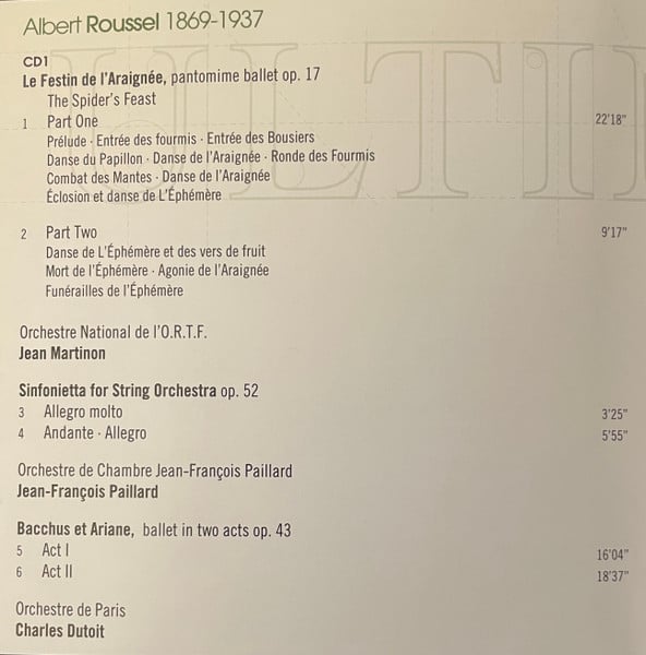 Albert Roussel / Jean Martinon, Charles Dutoit, Orchestre De Paris, Orchestre National De L'ORTF-4