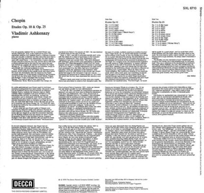 Etudes Op. 10 & Op. 25 LP (UK 1975):Frédéric Chopin - Image 2