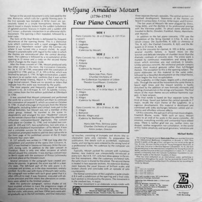 Mozart Four Piano Concerti 2xLP (US):Wolfgang Amadeus Mozart - Image 2